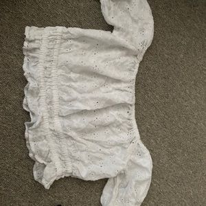 Lace American eagle crop top